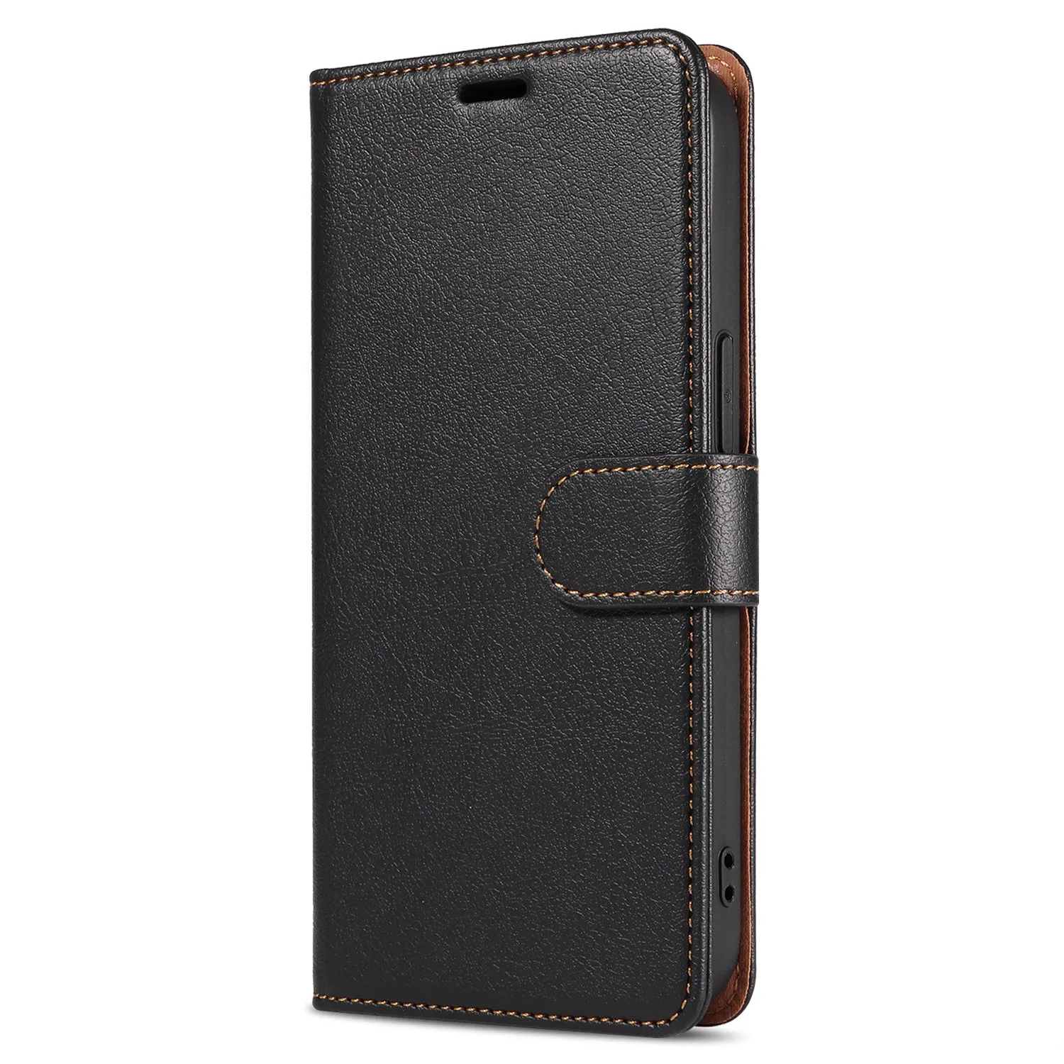 001 For iPhone 15 RFID Blocking Wallet Magnetic Closure Phone Case PU Leather Stand Cover