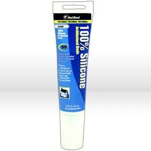 0820 Red Devil Silicone Caulk/Sealant,2.8 fl oz (83 ml) tube,100% Silicone,Clear