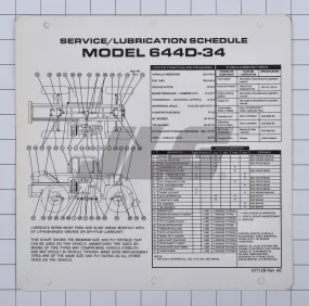 10267712 Flip Card, Serv/Lube Schedule | JLG