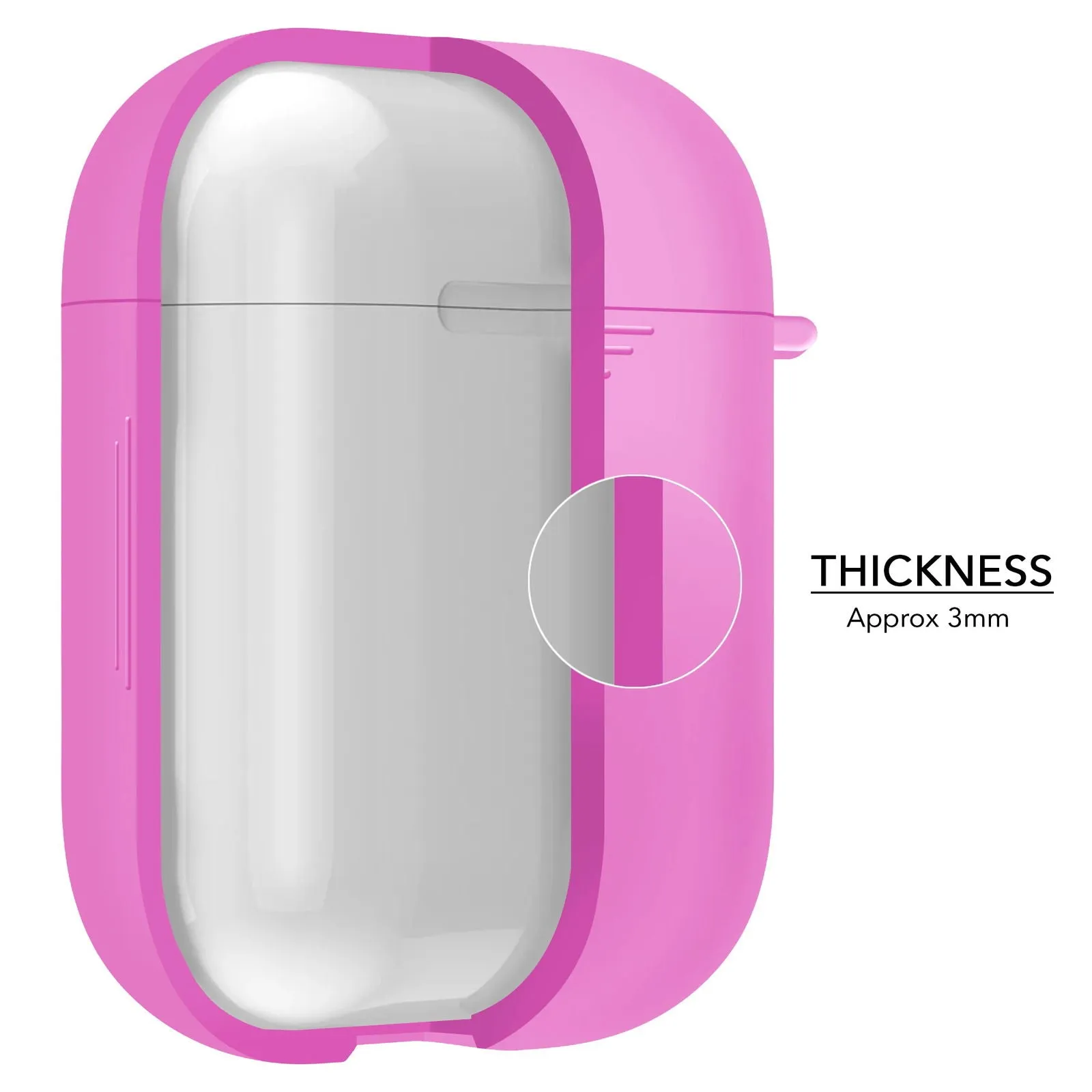 2 in 1 Apple Airpods Silicone Case Earphone Charge Skin Cover - Pink