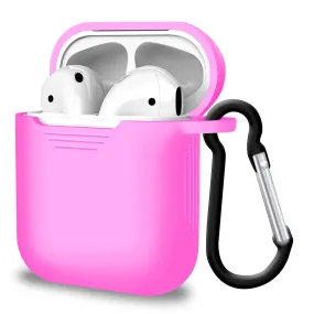 2 in 1 Apple Airpods Silicone Case Earphone Charge Skin Cover - Pink