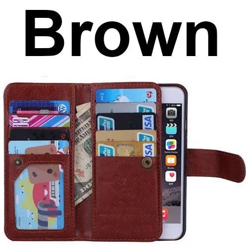 2 in 1 Combo Wallet Leather Flip Case For iPhone