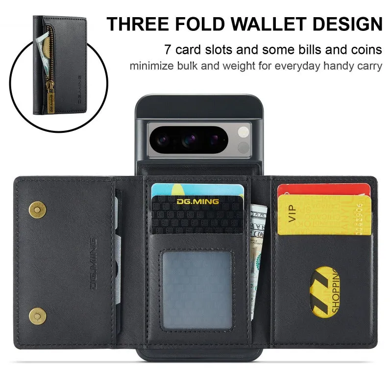 2 in 1 Detachable Flip Leather Magnetic Phone Case With Card Holder For Google Pixel 8