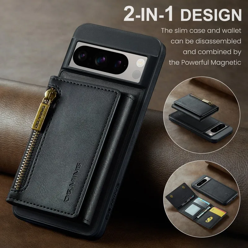 2 in 1 Detachable Flip Leather Magnetic Phone Case With Card Holder For Google Pixel 8