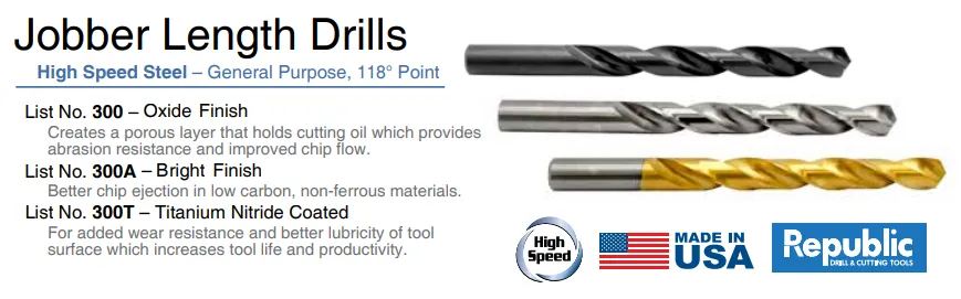 21pc 1/16-3/8X64 Bright Finish High Speed Steel 118° Point Fractional Jobber Drill Sets Delivered in Huot Metal Case Made in the USA