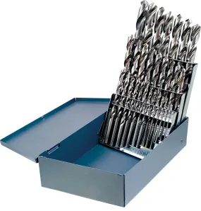 21pc 1/16-3/8X64 Bright Finish High Speed Steel 118° Point Fractional Jobber Drill Sets Delivered in Huot Metal Case Made in the USA