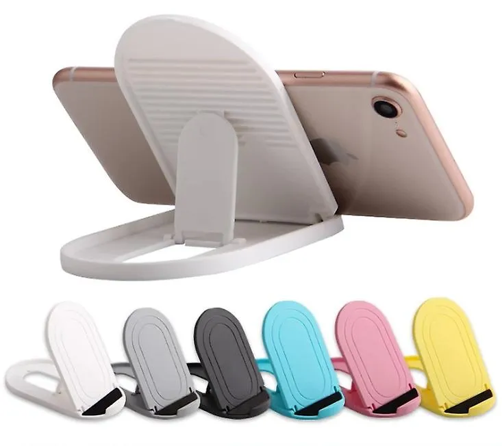 2Pcs pink Portable oval mobile phone stand, foldable desktop lazy stand AZ11788