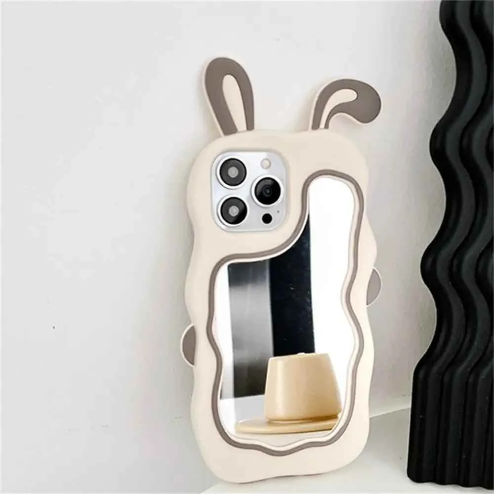 3D Rabbit Ear - Mirror Cover - Cute Phone Cases For iPhone 15, 14, 13, 11, 12 Pro Max, XS, XR, X, 7, 8 Plus