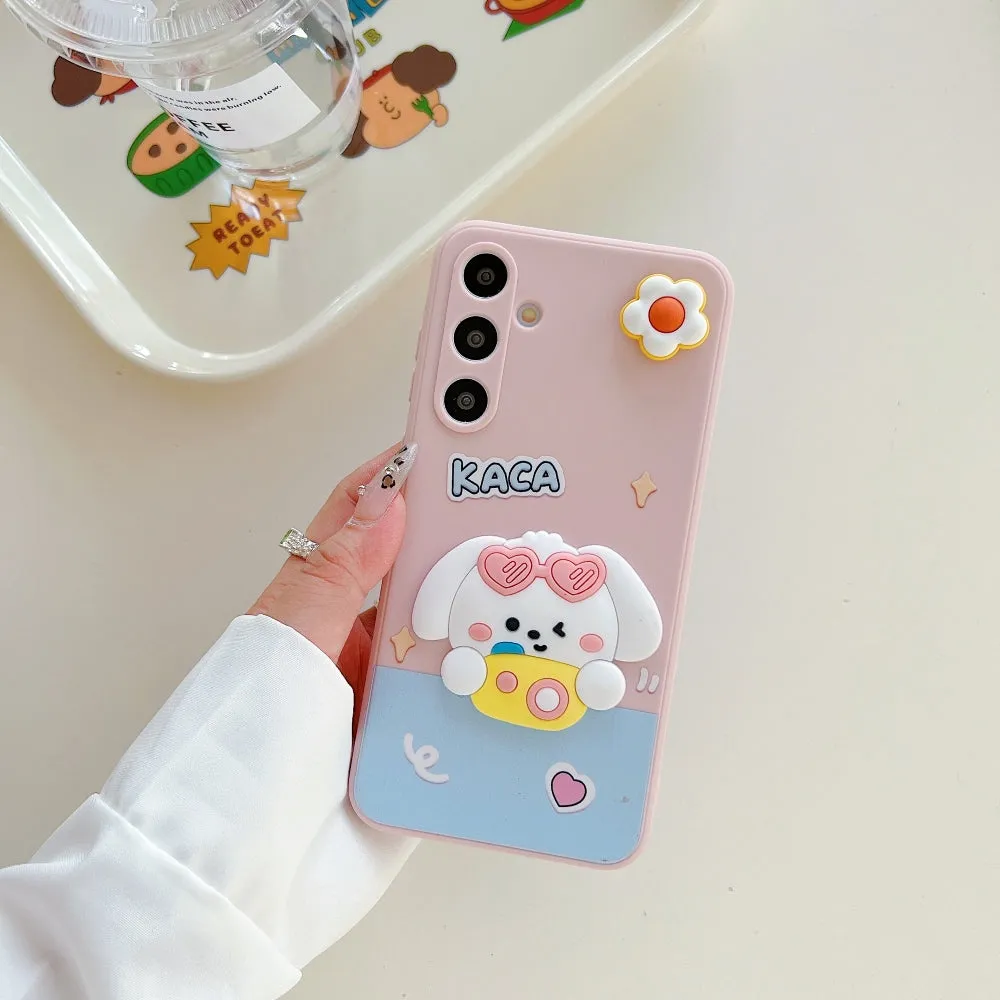 3D Spin Flower Silicone Soft Phone Case - Oppo A58