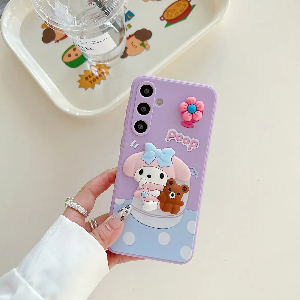 3D Spin Flower Silicone Soft Phone Case - Oppo A58