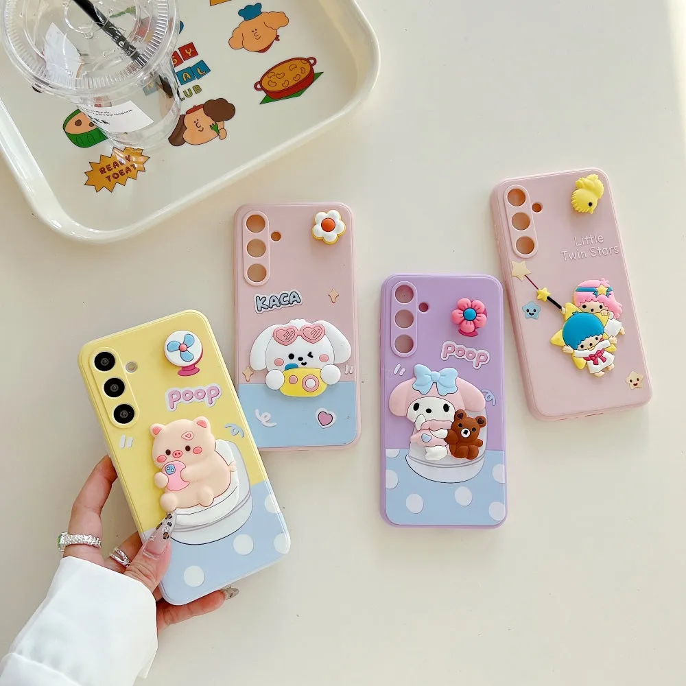 3D Spin Flower Silicone Soft Phone Case - Oppo A58