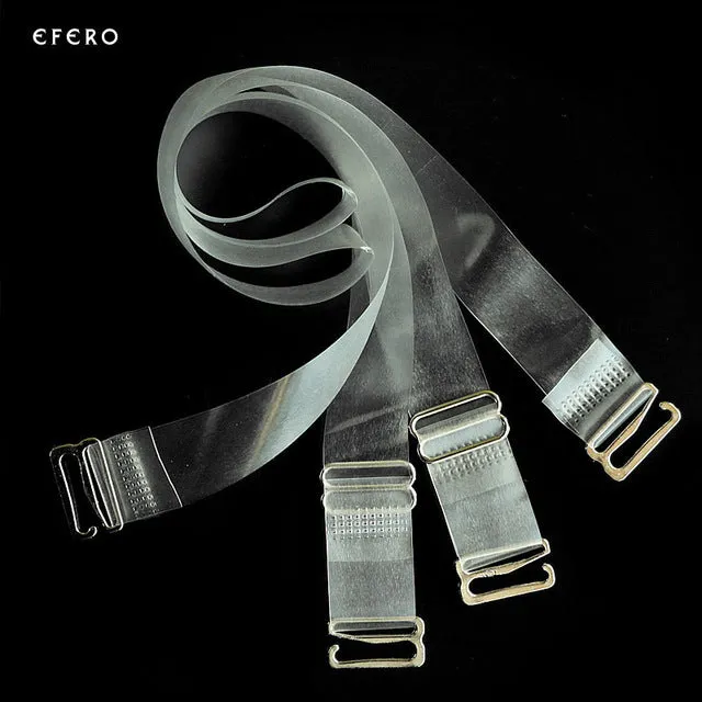 3Pairs=6Pc Metal Buckle Bra Straps Belt Women's Elastic Transparent Silicone Bra Straps Adjustable Baldric Intimates Accessories