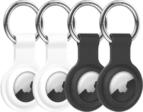 4 Pack AirTag Case Keychain - Black/White