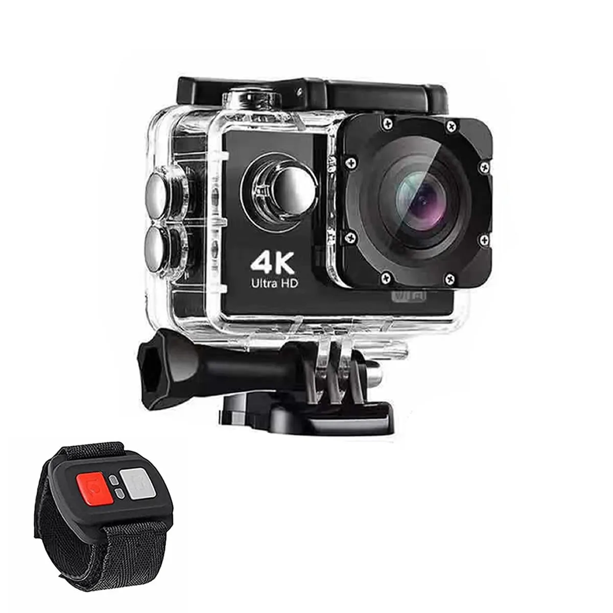 4K  Waterproof All Digital UHD WiFi Camera   RF Remote And Accessories