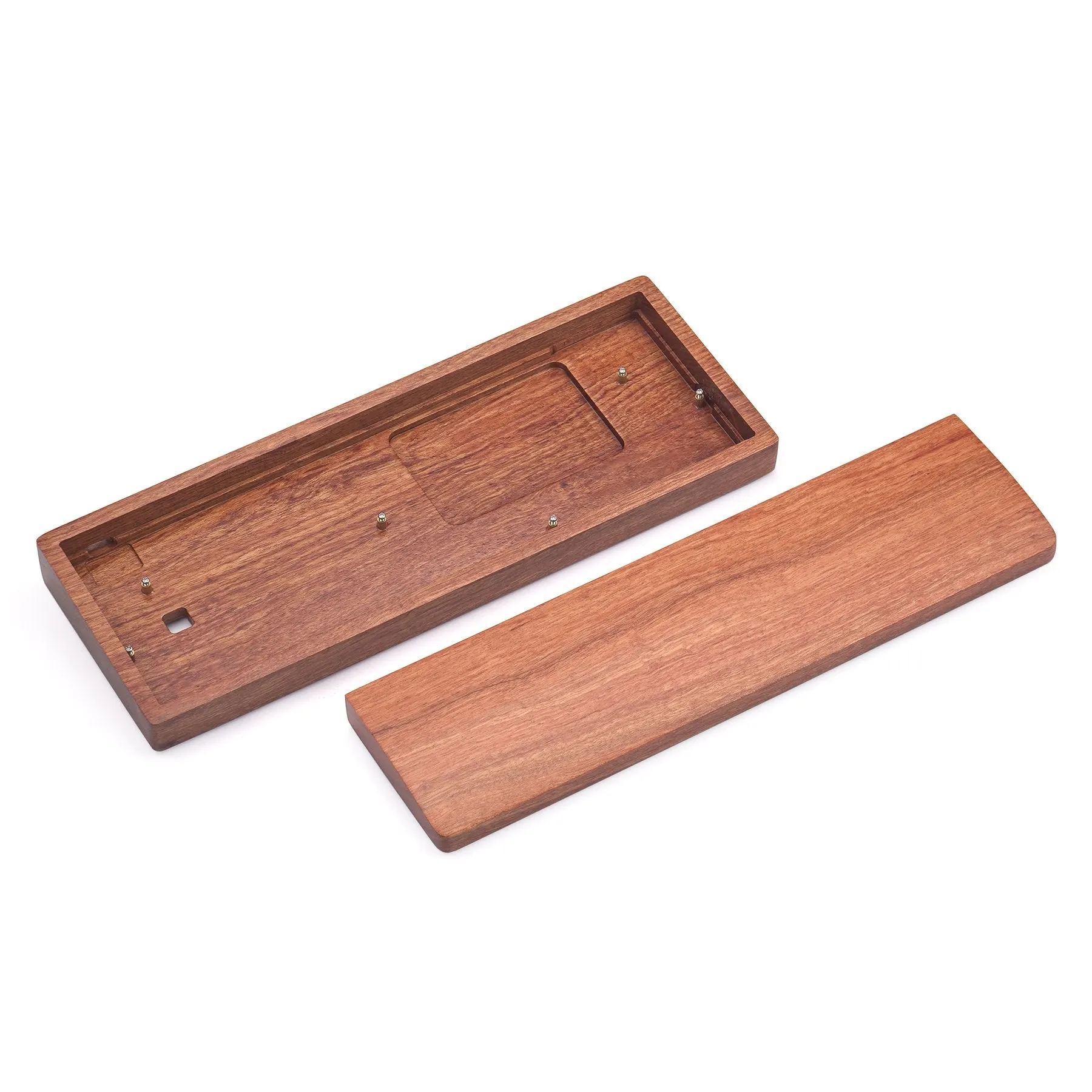 60 Percent Wood Case with Wrist Rest - Rosewood, Zebrawood, Walnut