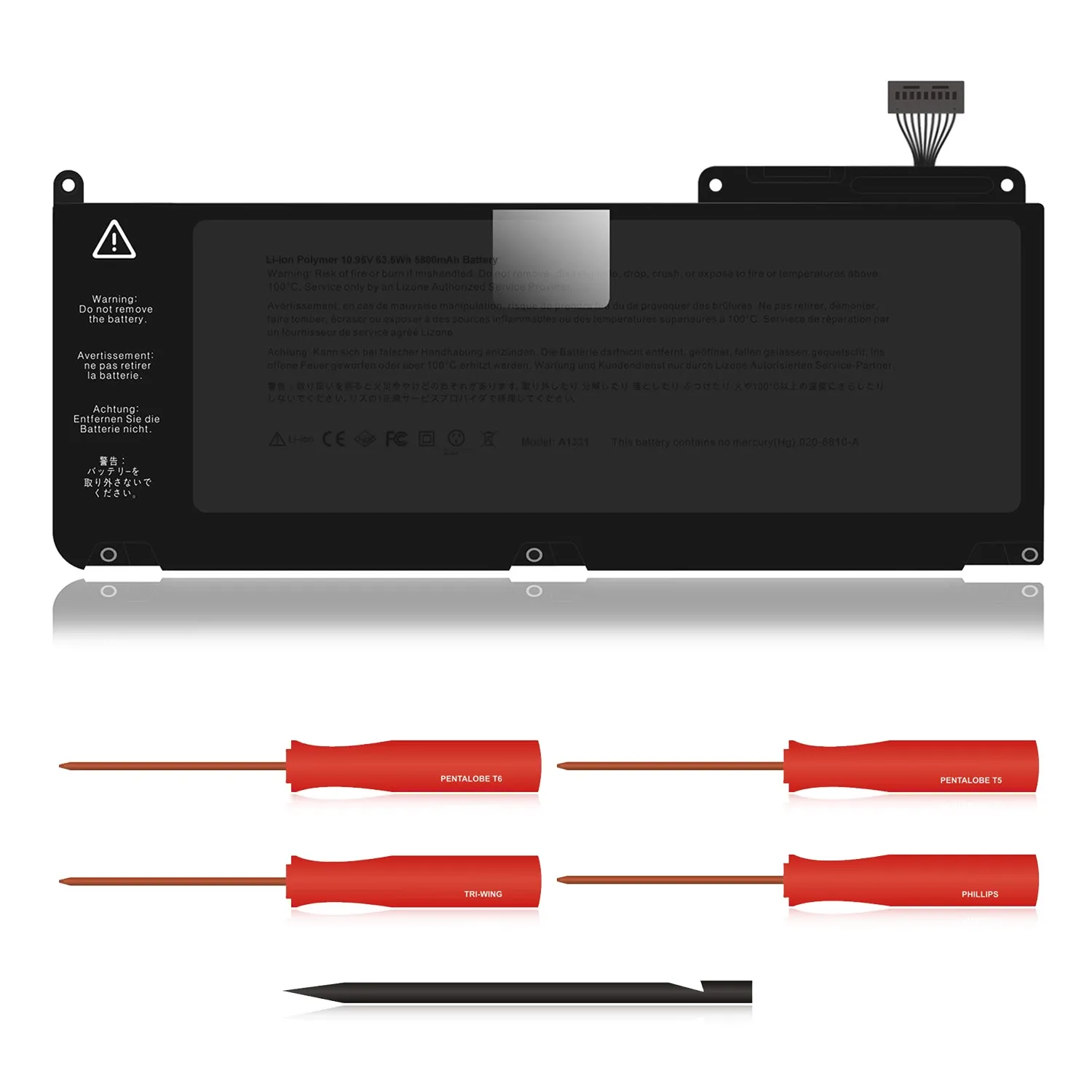 63.5Wh A1331 Replacement Laptop Battery for Late 2009 Mid 2010 Apple MacBook 13.3 inch Unibody A1342 EMC 2350 A1342 EMC 2395 Battery MacBook Pro 13" A1342 Apple A1331 Battery