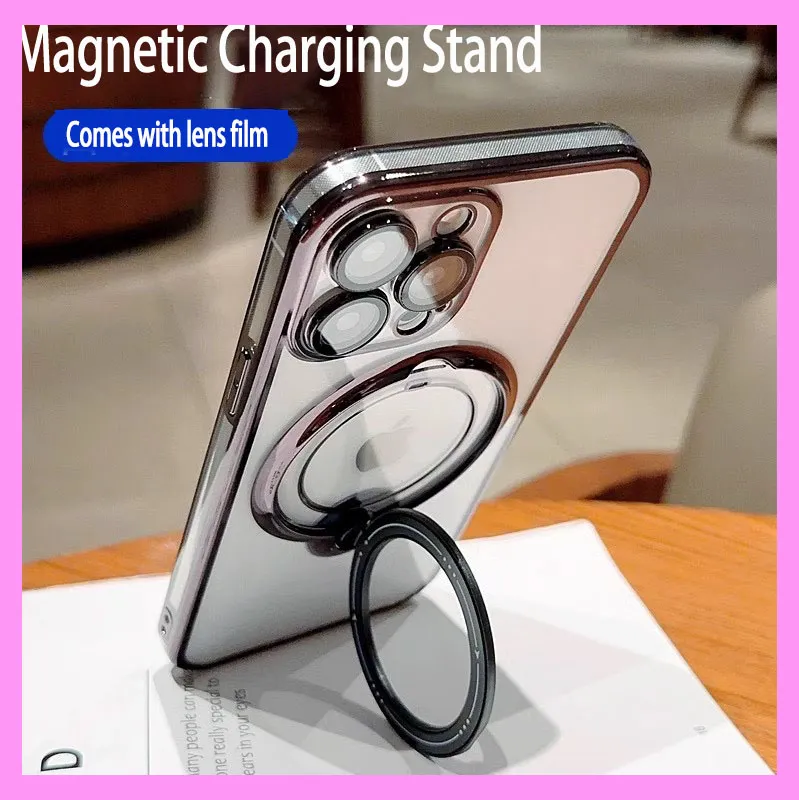 【9-03#】360-Degree Rotating Stand, Magnetic, Shockproof iPhone Case