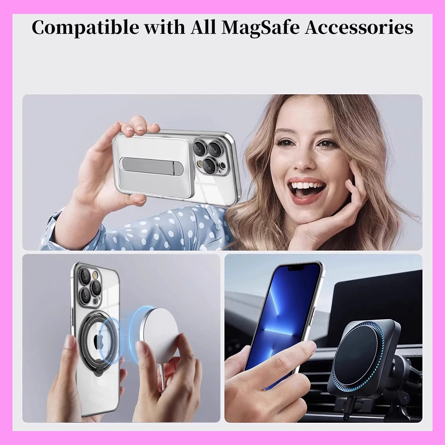 【9-03#】360-Degree Rotating Stand, Magnetic, Shockproof iPhone Case