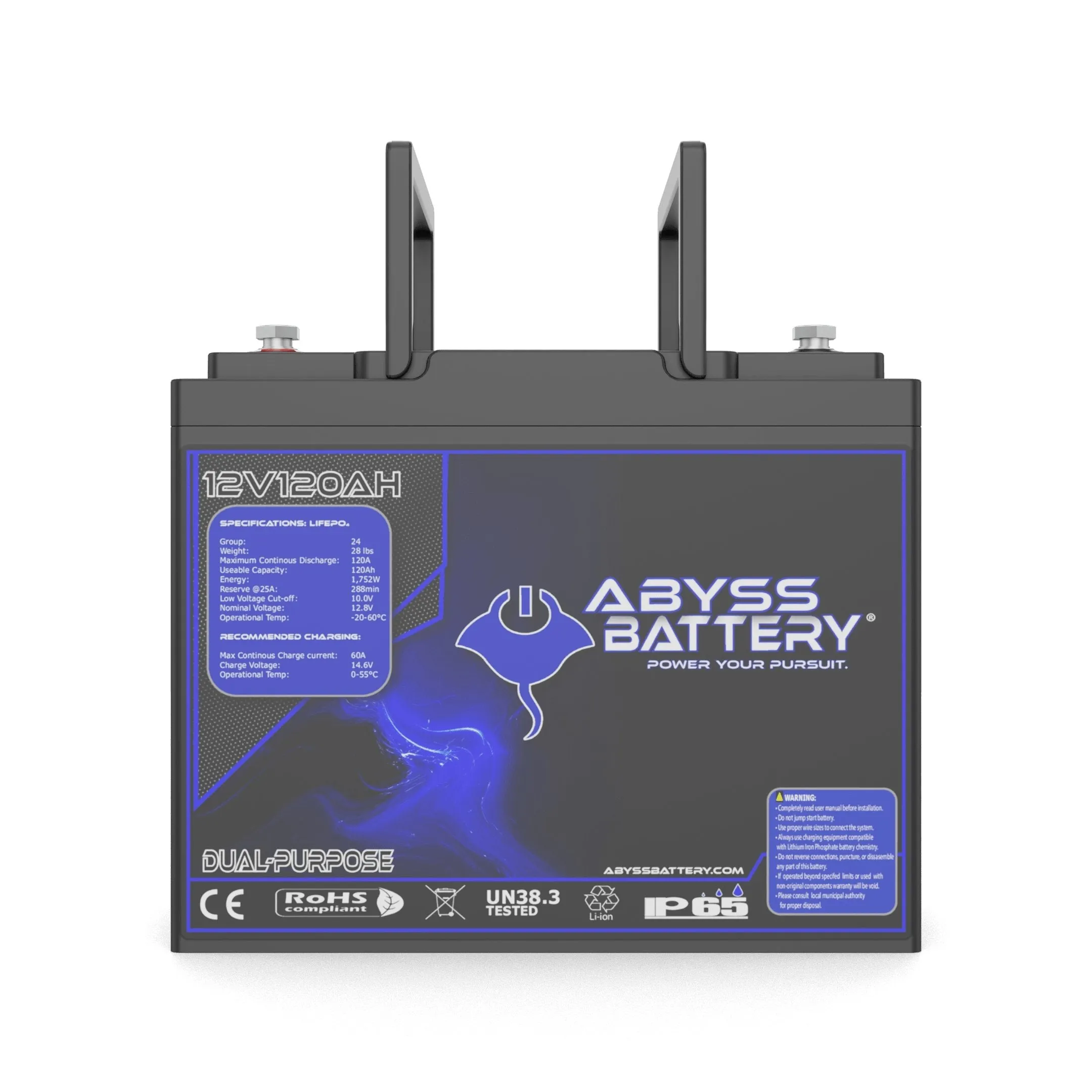 Abyss Battery® 12V 120Ah Group 24 Dual-Purpose Marine Lithium Battery