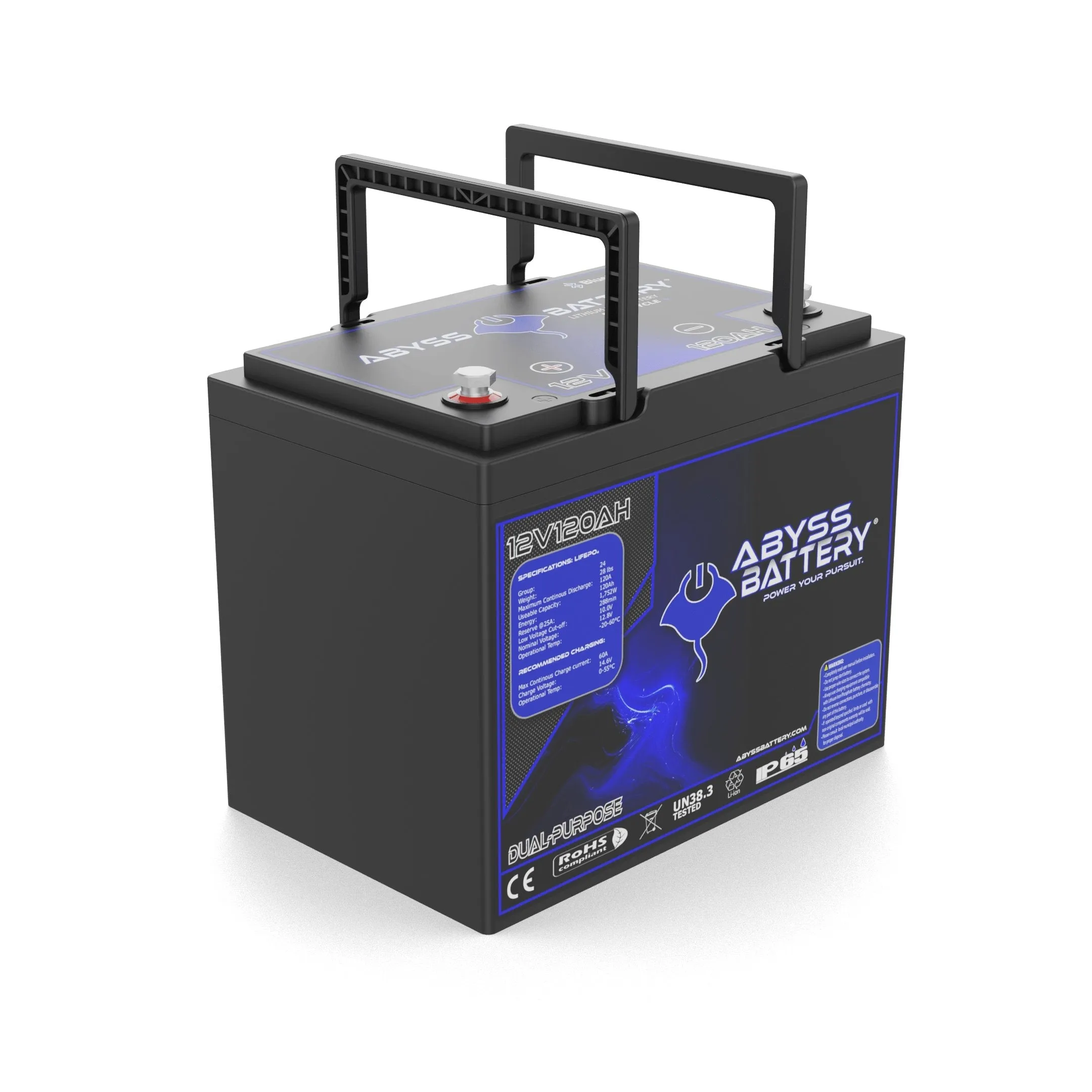 Abyss Battery® 12V 120Ah Group 24 Dual-Purpose Marine Lithium Battery