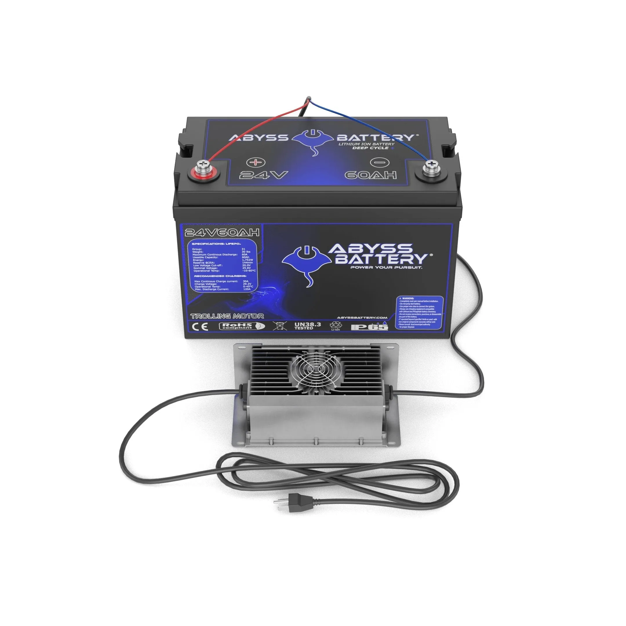 Abyss Battery® 24V 60Ah Lithium Trolling Motor Battery Kit