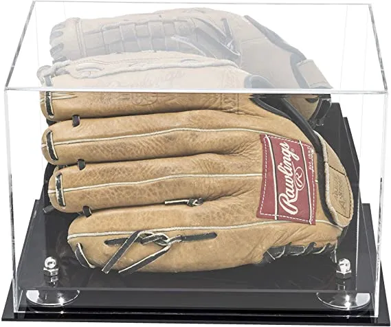 Acrylic Baseball Glove Display Case - Mirror No Wall Mounts  ((A018/V40))