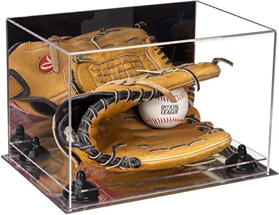 Acrylic Baseball Glove Display Case - Mirror No Wall Mounts  ((A018/V40))