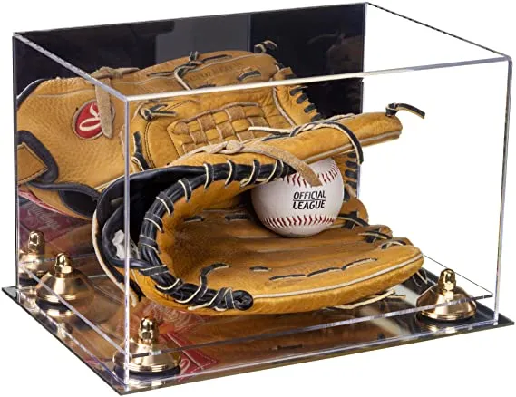 Acrylic Baseball Glove Display Case - Mirror No Wall Mounts  ((A018/V40))