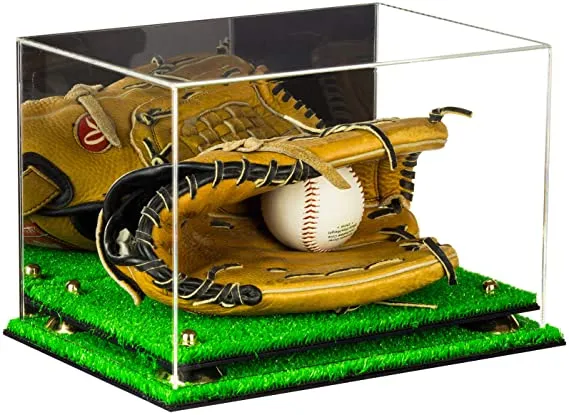 Acrylic Baseball Glove Display Case - Mirror No Wall Mounts  ((A018/V40))