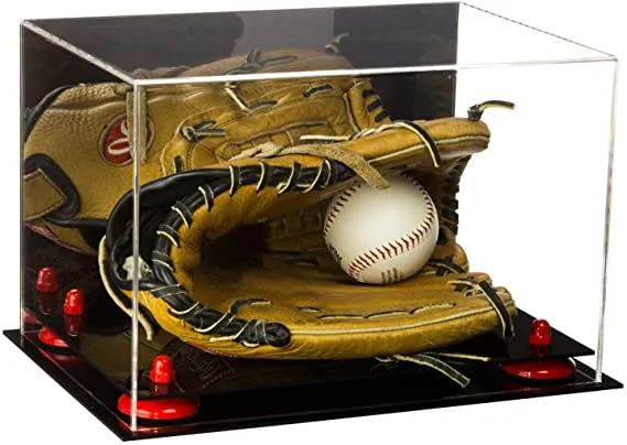 Acrylic Baseball Glove Display Case - Mirror No Wall Mounts  ((A018/V40))