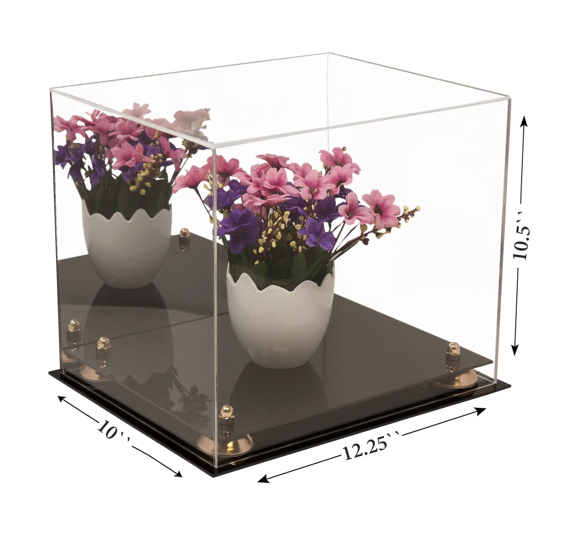 Acrylic Versatile Display Case 12.25 X 10 X 10.5 Mirror No Wall Mounts (V22/A012)