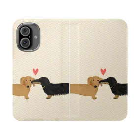 Adorable Dachshund Flip Cover Phone Case for Dog Lovers