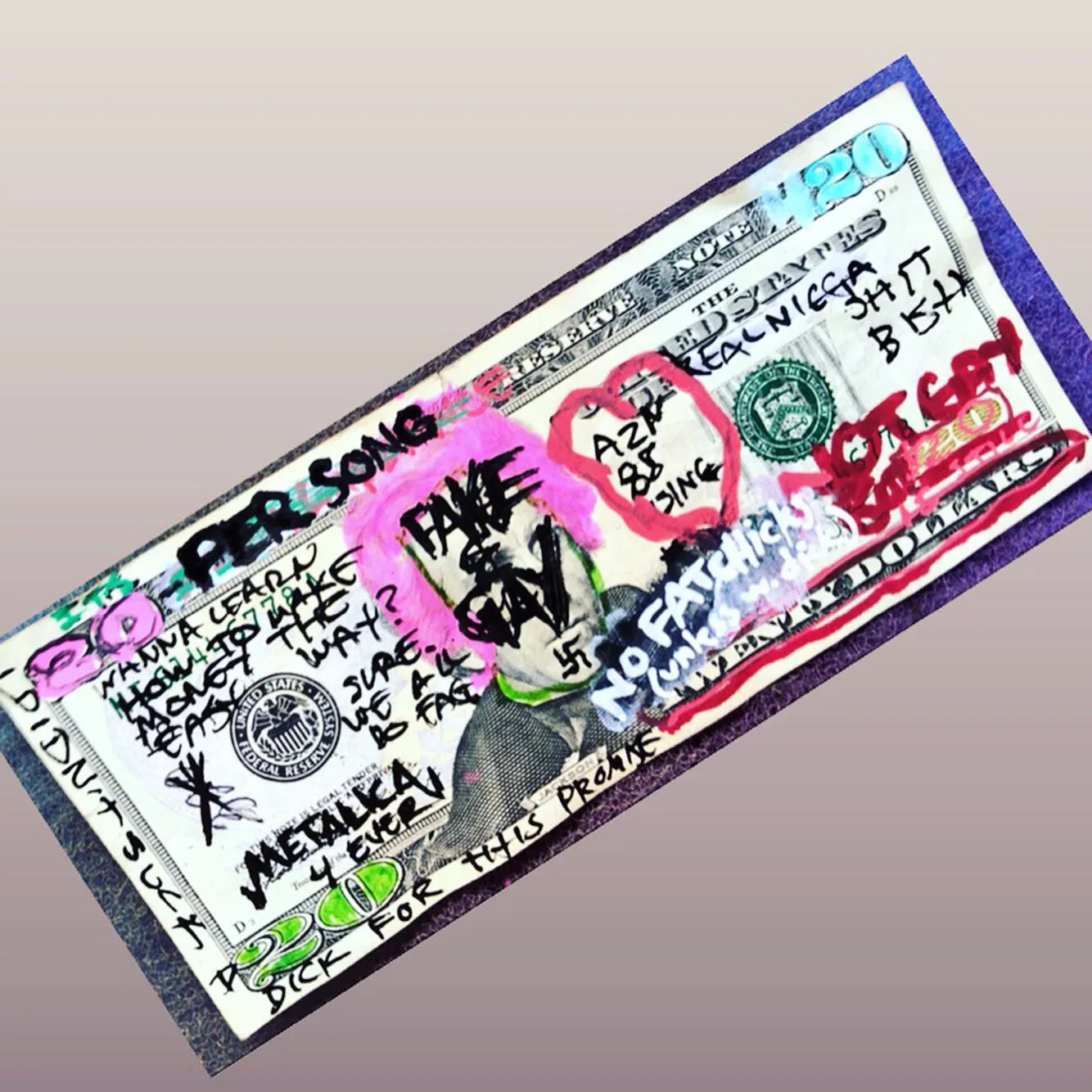 AEQEA Pizza Party Pass Invite Original Art on Money Customized $20 Bill