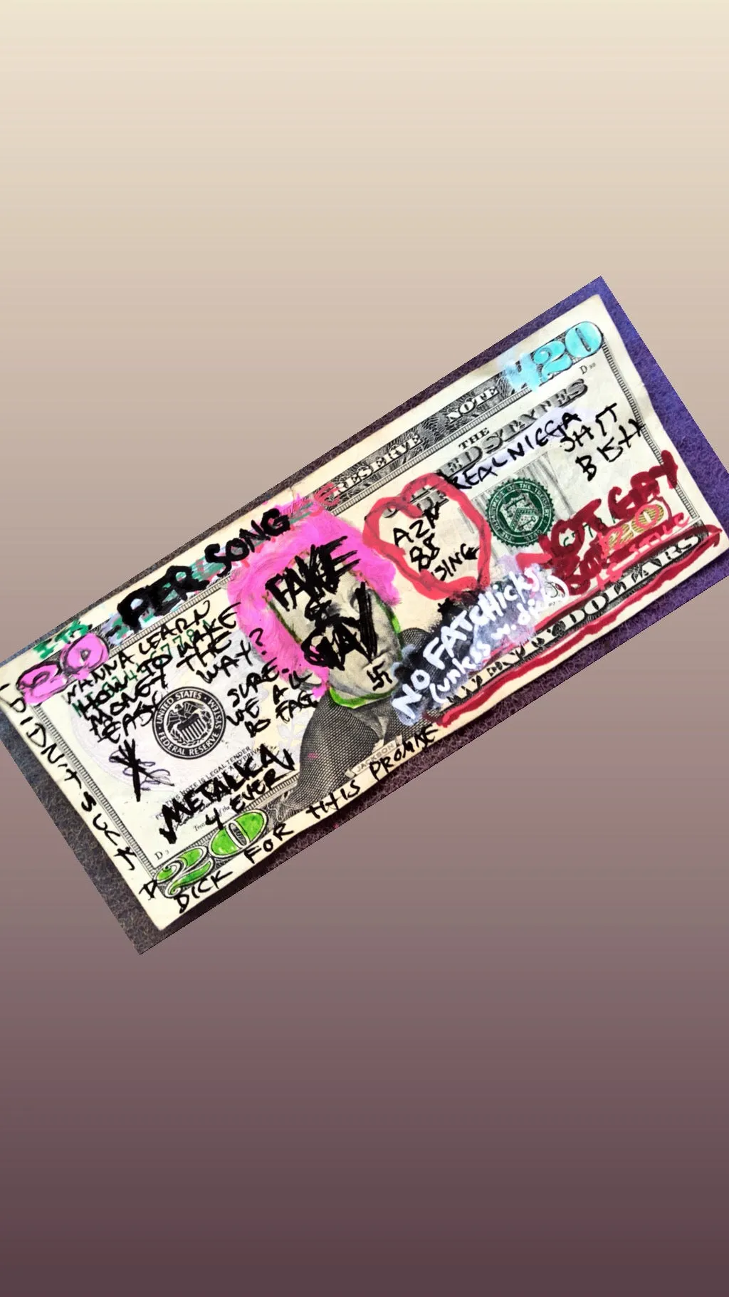 AEQEA Pizza Party Pass Invite Original Art on Money Customized $20 Bill