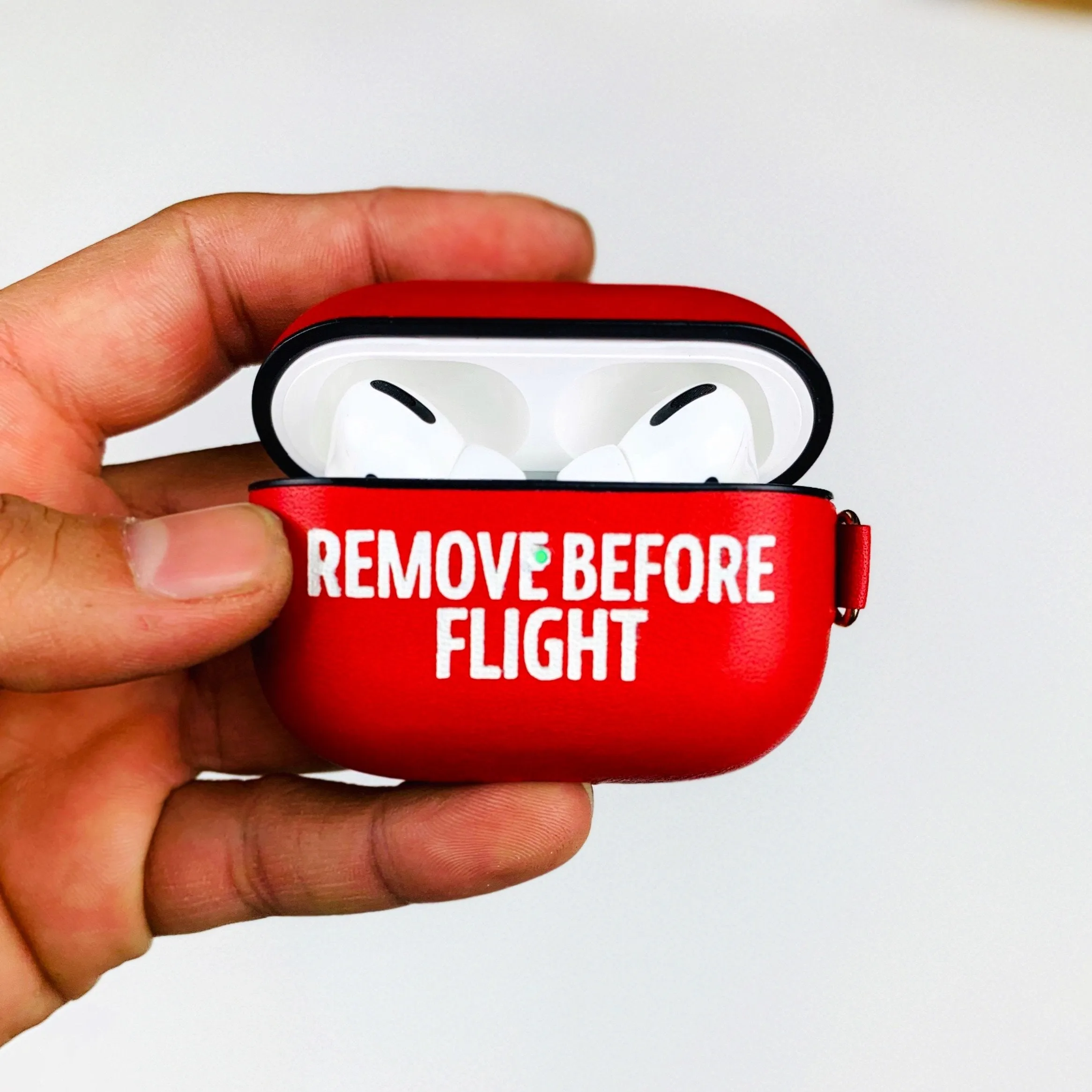 AirPods Pro Case Iconic Red Remove Before Flight Aviation Airplane