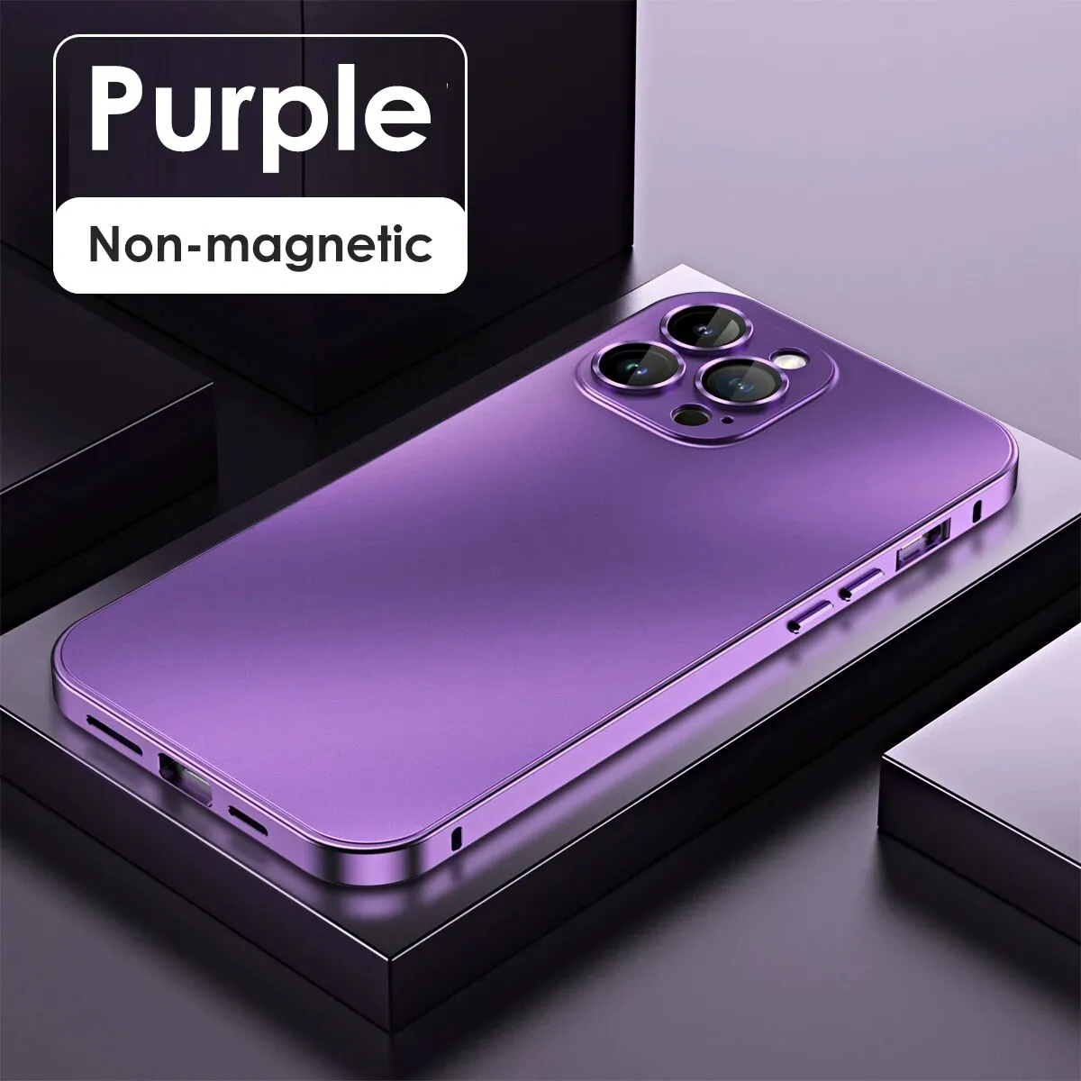 Aluminum Metal Frame Phone Case With Glass Lens For iPhone