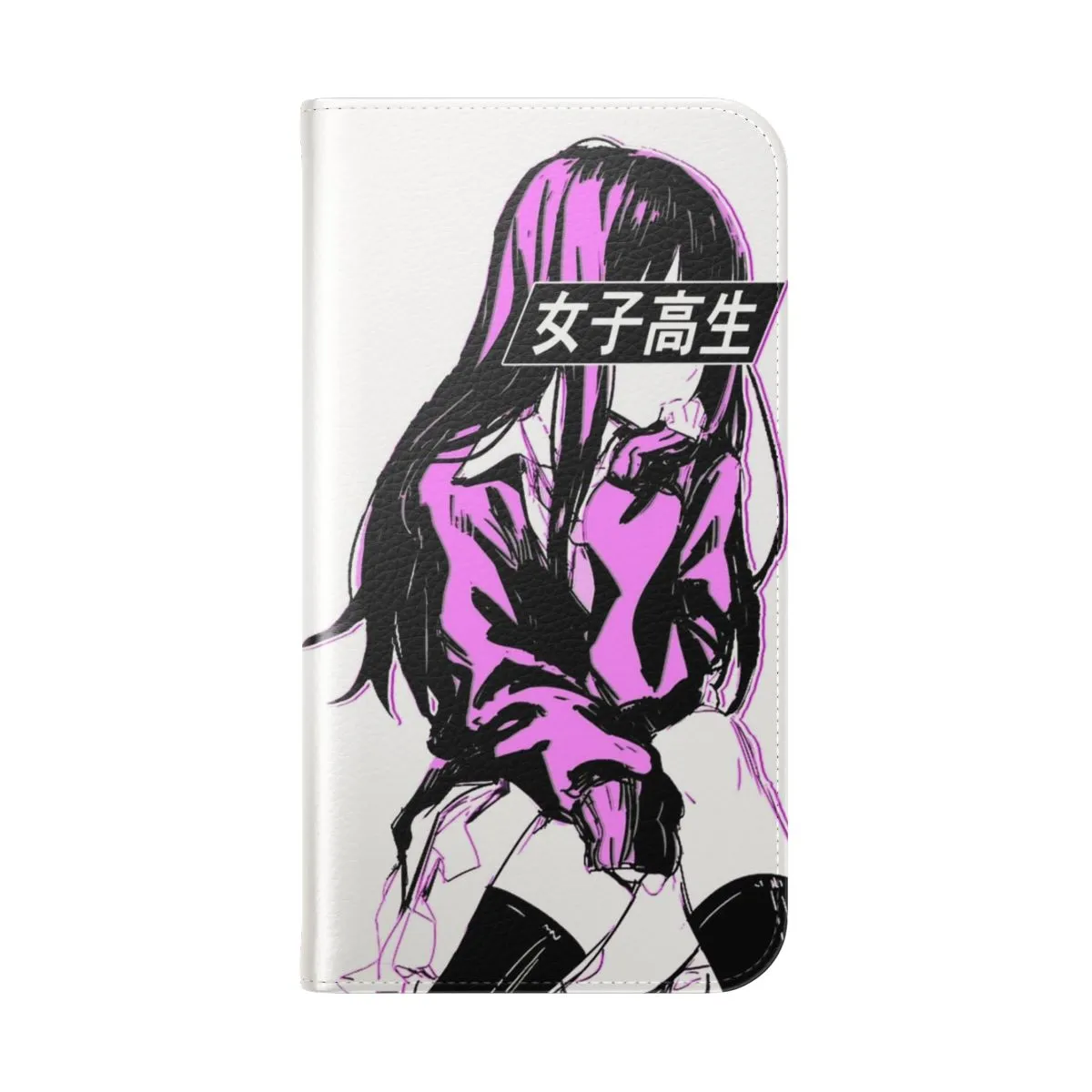 Anime Aesthetic Flip Phone Case - Pink Schoolgirl Style