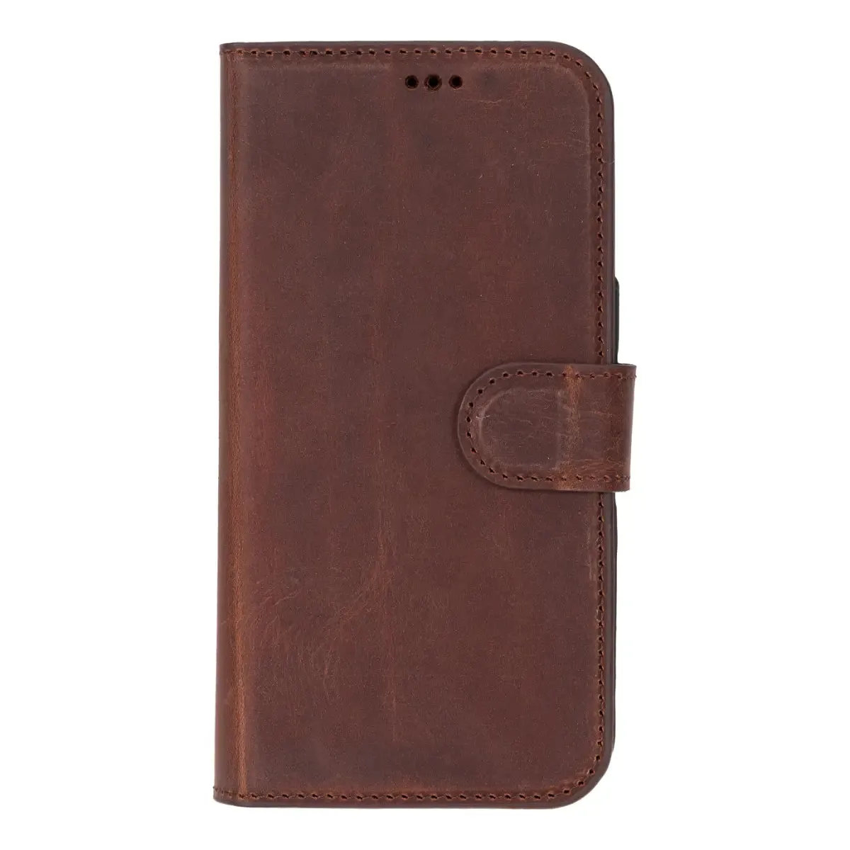 Antic Brown Leather iPhone 16 Pro Wallet Case