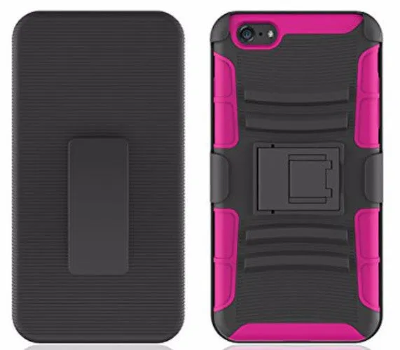 Apple iPhone 6S Plus Case / 6 Plus Case, Hybrid [Shock Resistant] Rugged Holster Shell [Kickstand] Combo Case for Iphone 6S Plus/6 Plus - Hot Pink