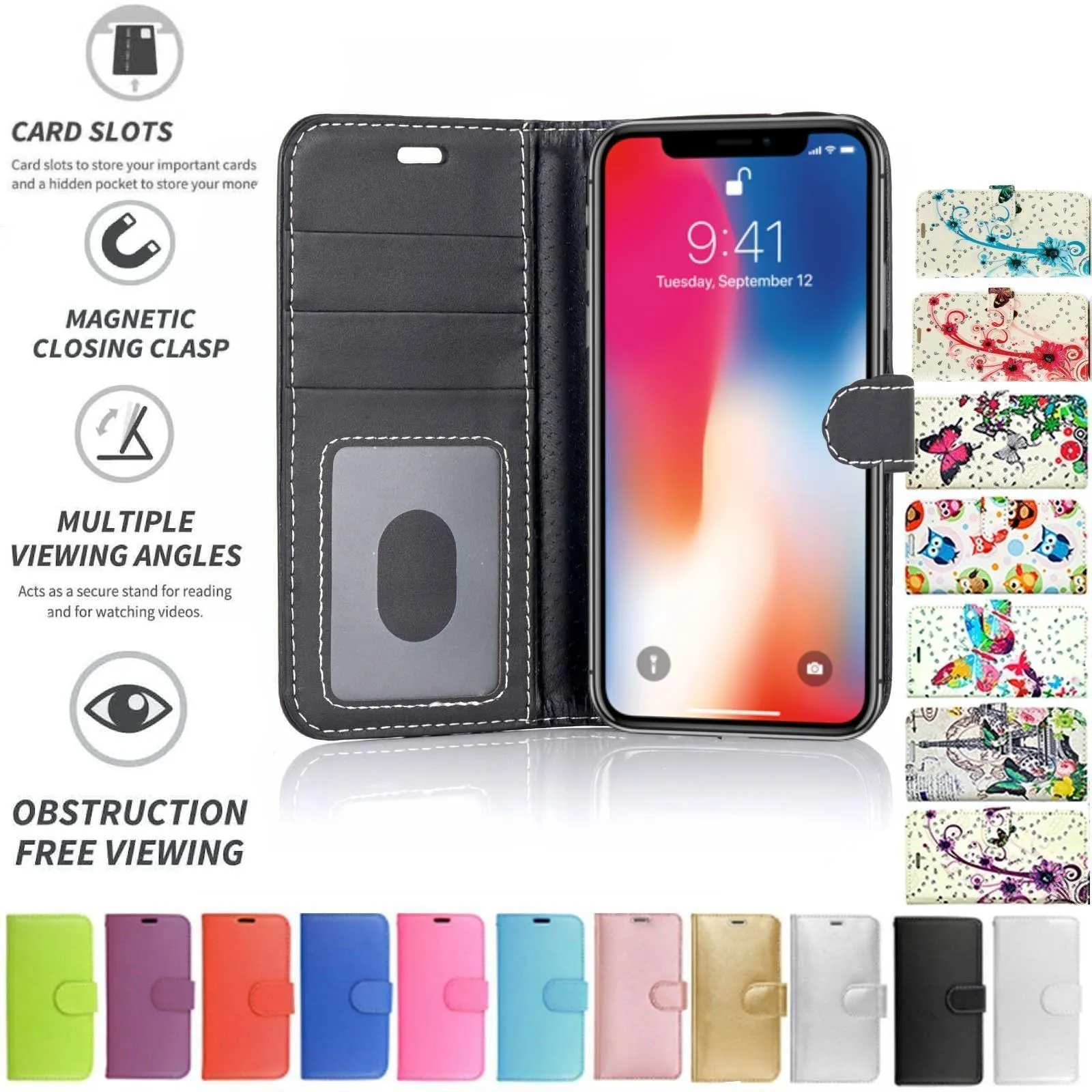 Apple iPhone XR Flip Folio Book Wallet Case