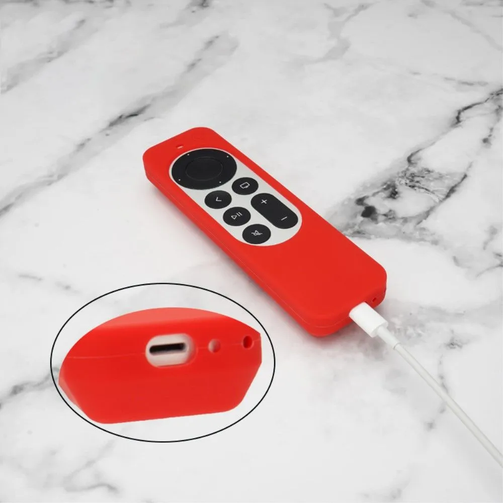 Apple TV 4K (2021) remote controller / AirTag silicone cover - Red