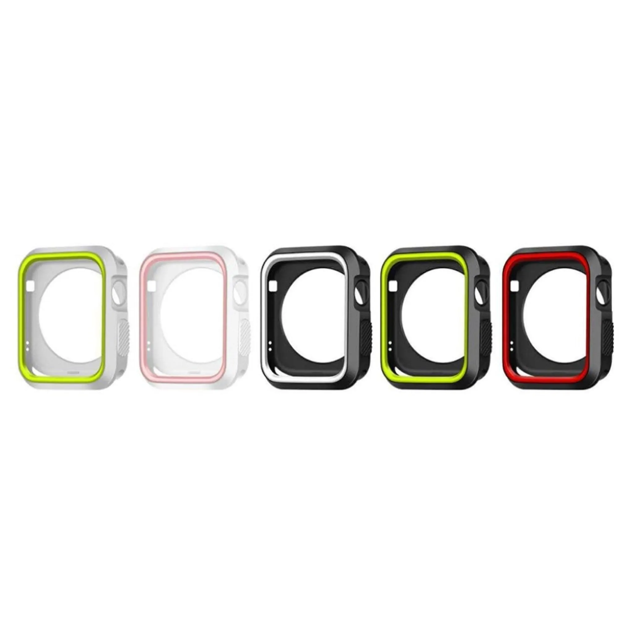 Apple Watch 42mm double color soft silicone case - Black   Red