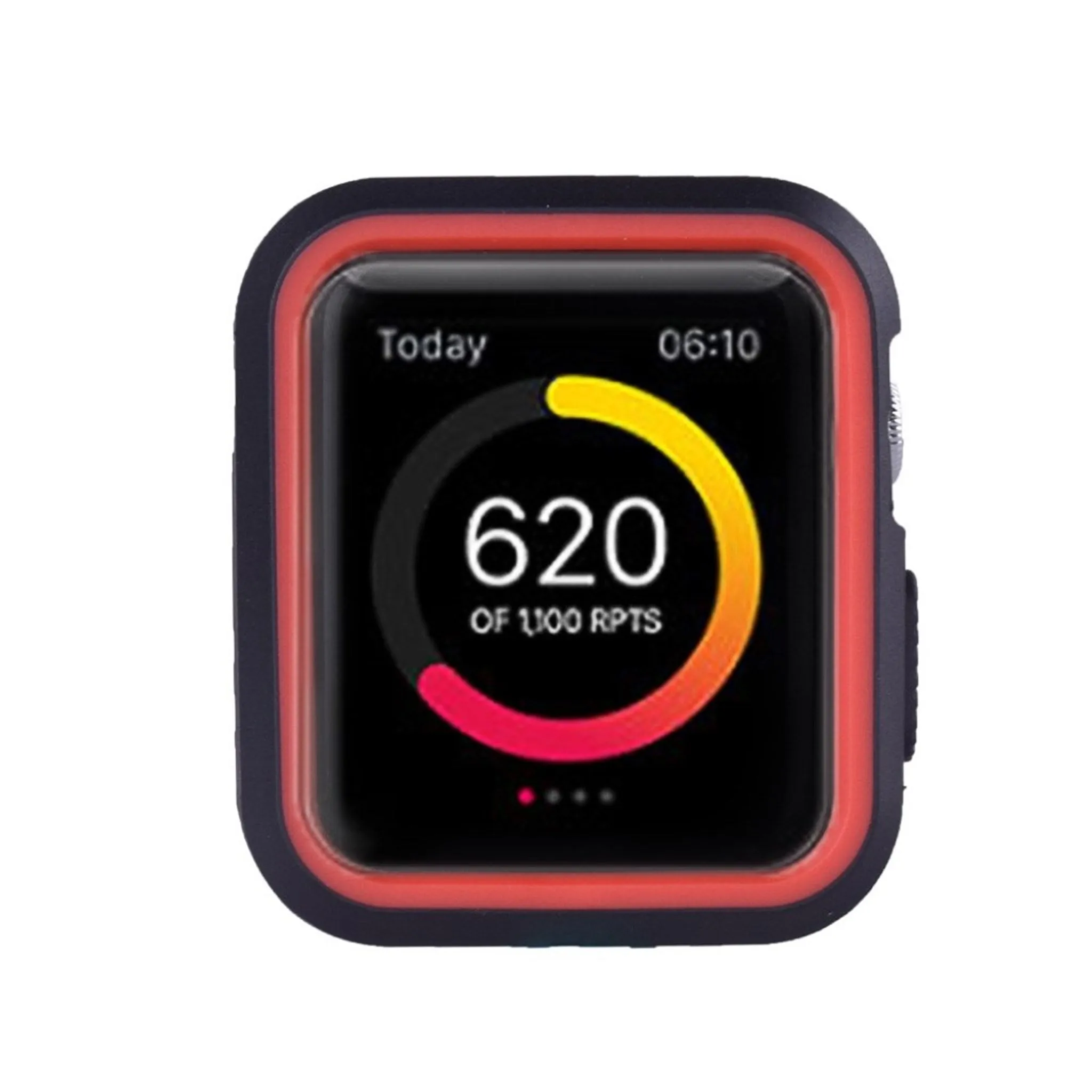 Apple Watch 42mm double color soft silicone case - Black   Red