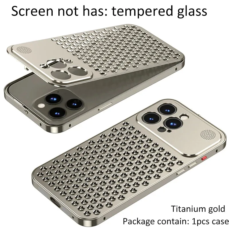 Aroma Diffuser Heat Dissipation Rugged Metal Phone Case For iPhone