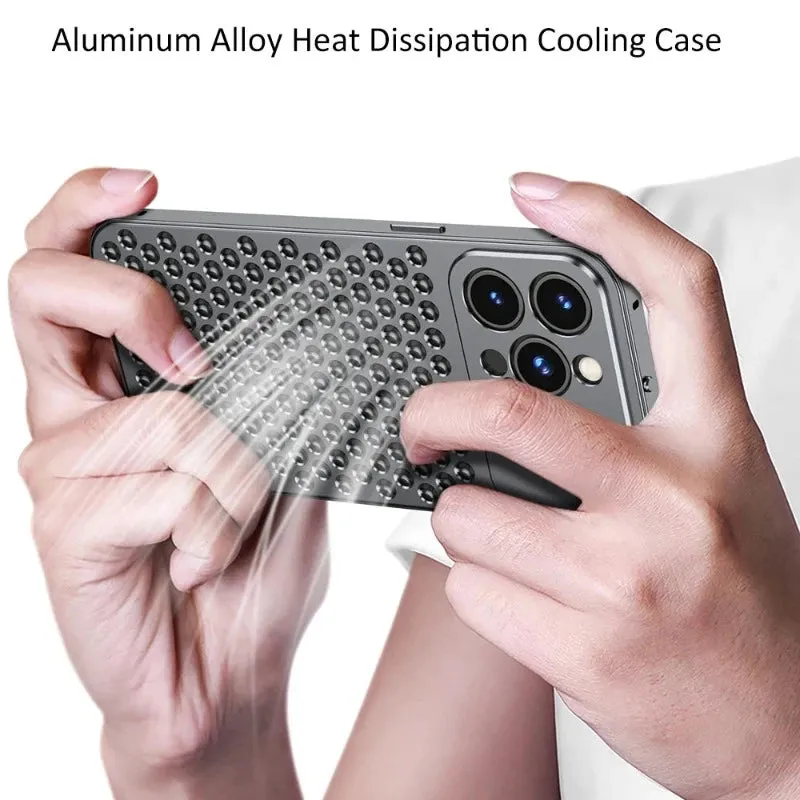 Aroma Diffuser Heat Dissipation Rugged Metal Phone Case For iPhone