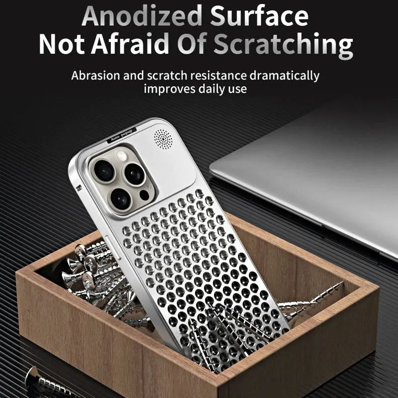 Aroma Diffuser Heat Dissipation Rugged Metal Phone Case For iPhone