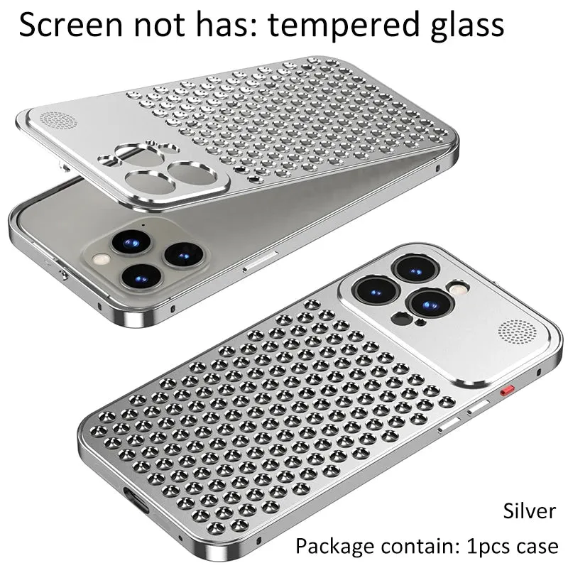 Aroma Diffuser Heat Dissipation Rugged Metal Phone Case For iPhone