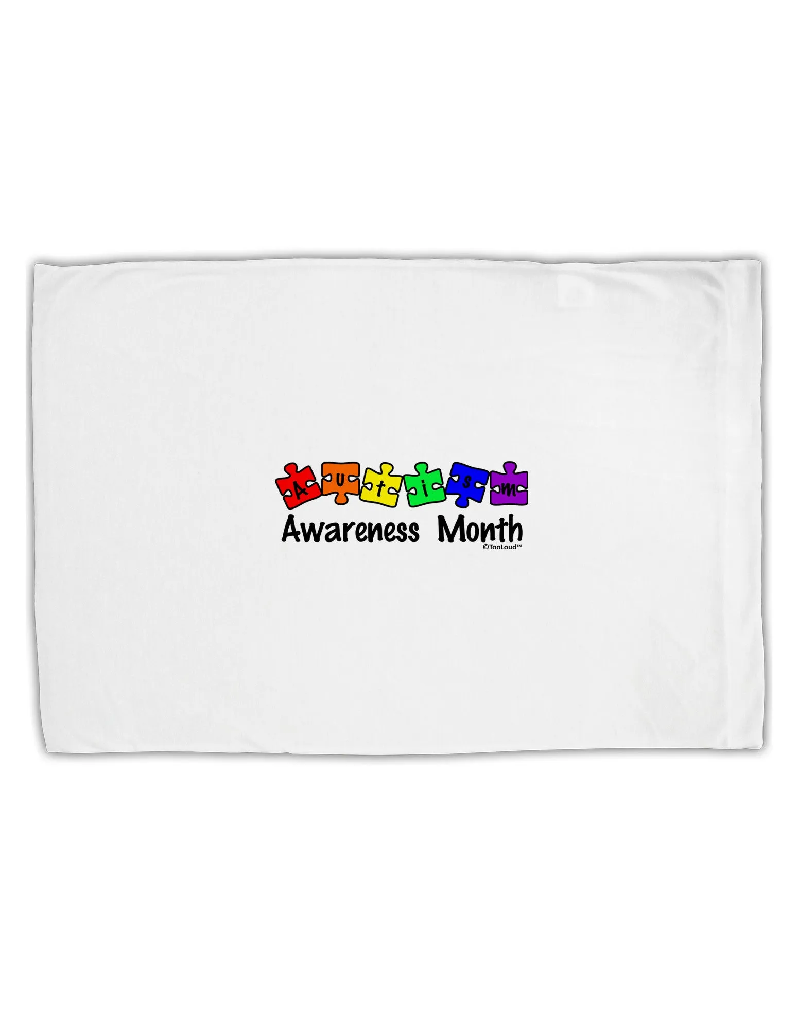 Autism Awareness Month - Colorful Puzzle Pieces Standard Size Polyester Pillow Case by TooLoud