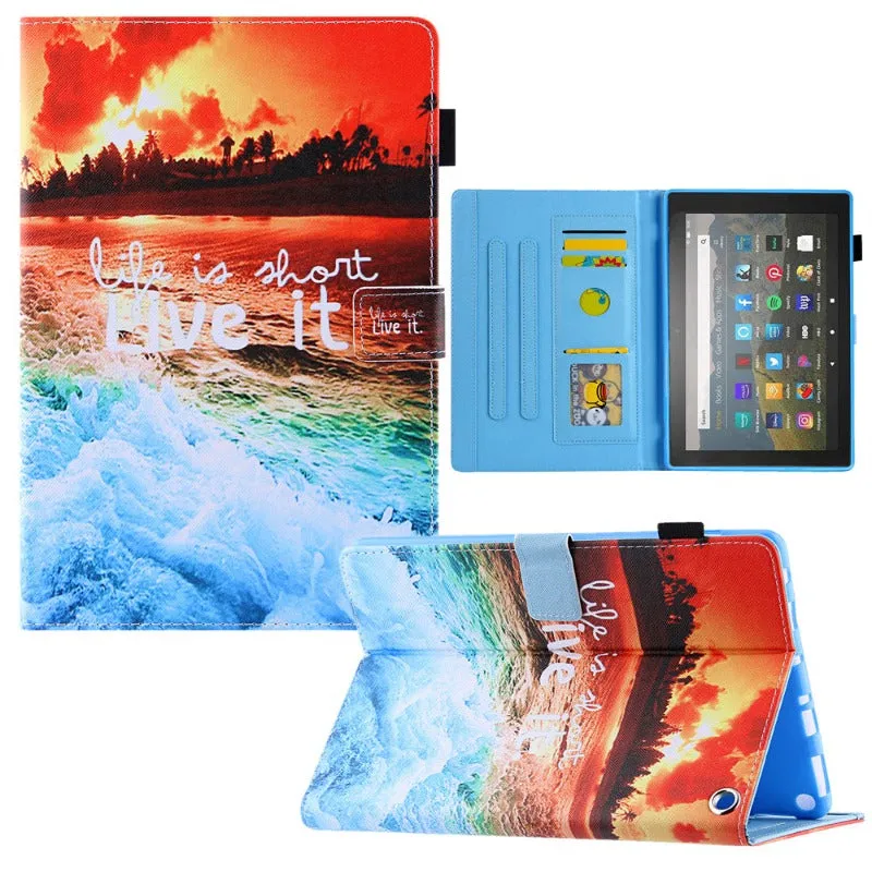 Auto Sleep Wake PU Leather Tablet Case WIth Card Slots with Stylus Pen Holder For Amazon Kindle