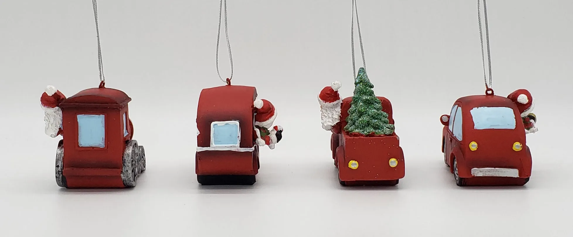 Automobile Santa & Snowman Ornament